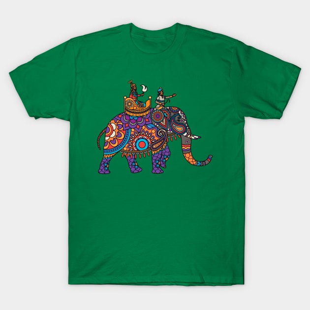 Indian ornate maharajah elephant T-Shirt by Mako Design 